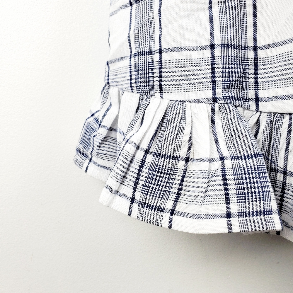 Listicle Dress Ruffles Apron Plaid Sundress Sz S - Picture 3 of 7